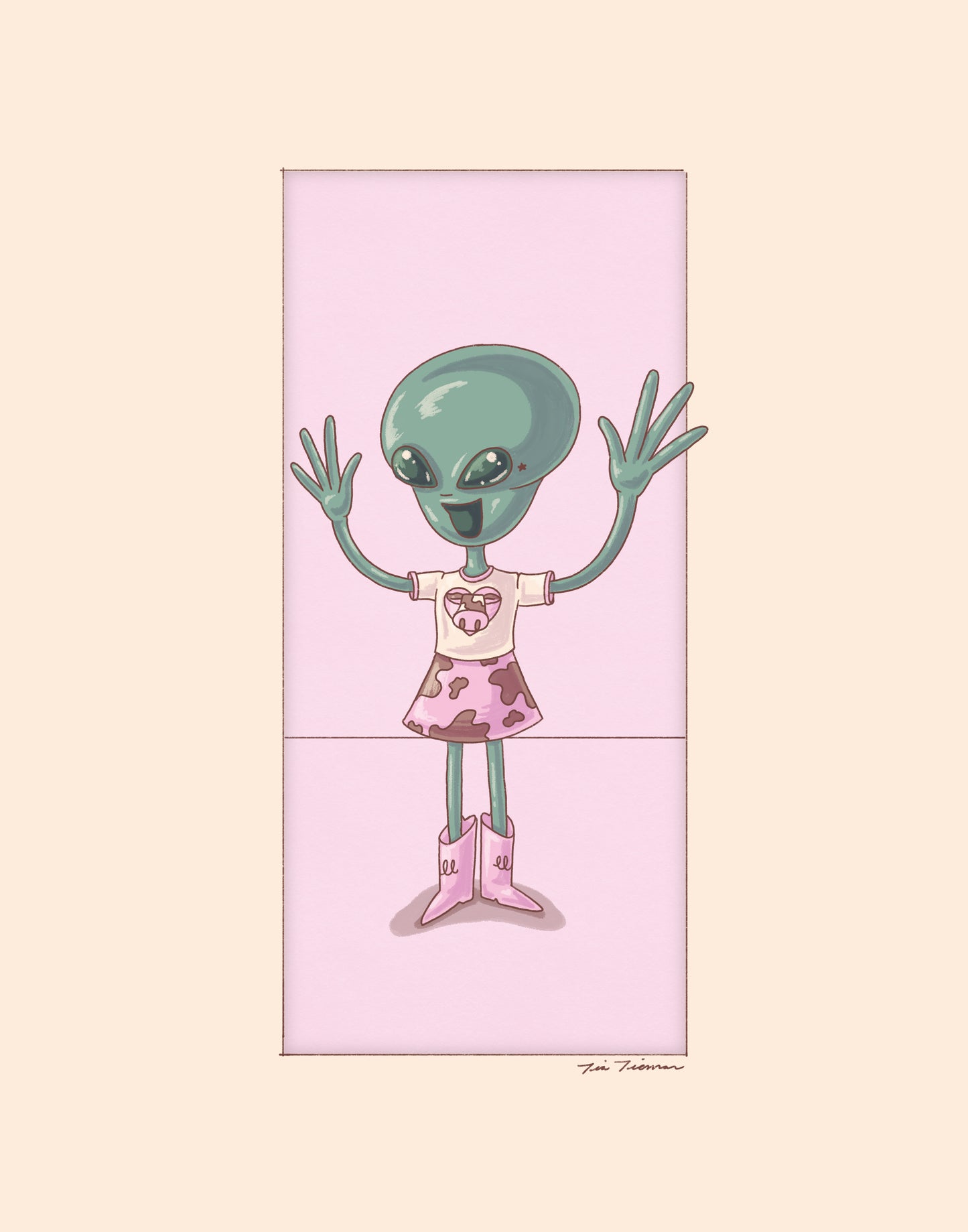 Print | Pink Heffie Club Alien