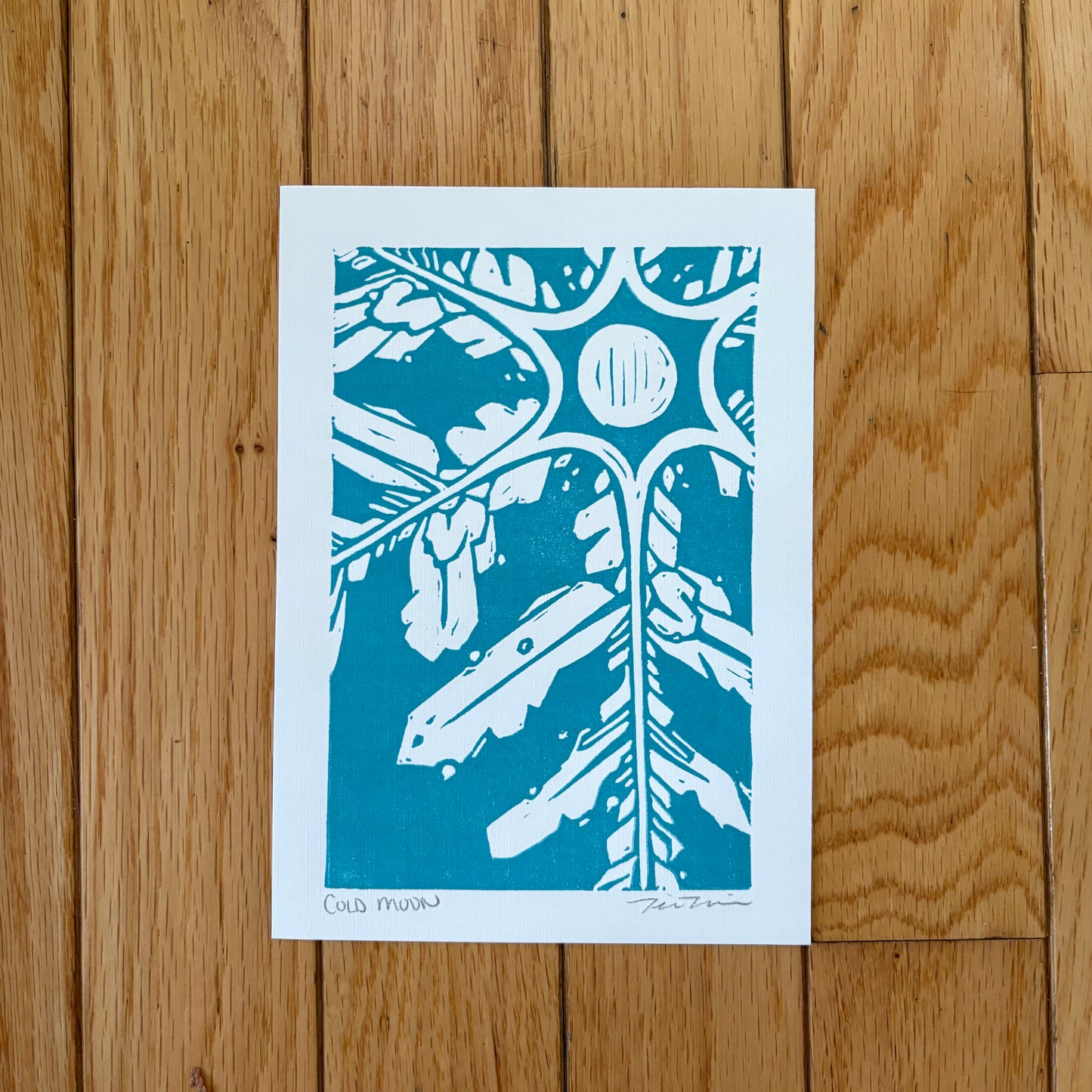 Linocut | Cold Moon