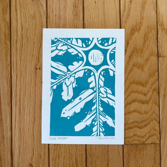 Linocut | Cold Moon