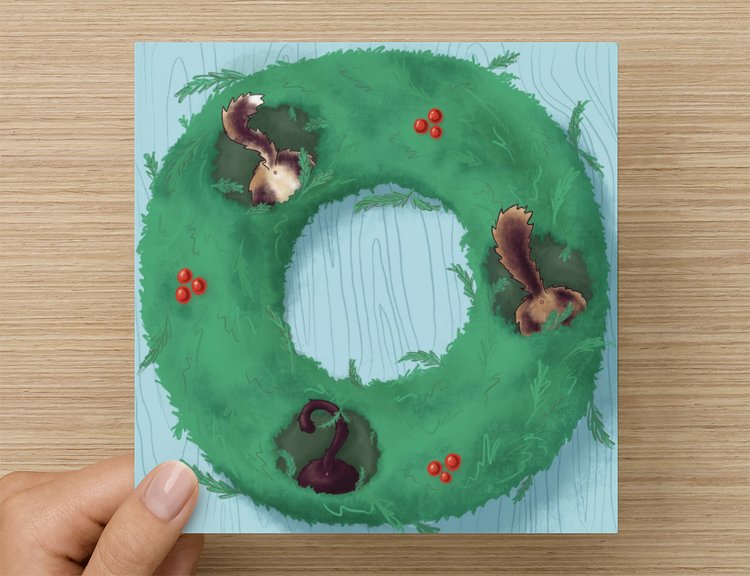 Card | Meowy Catmas Wreath