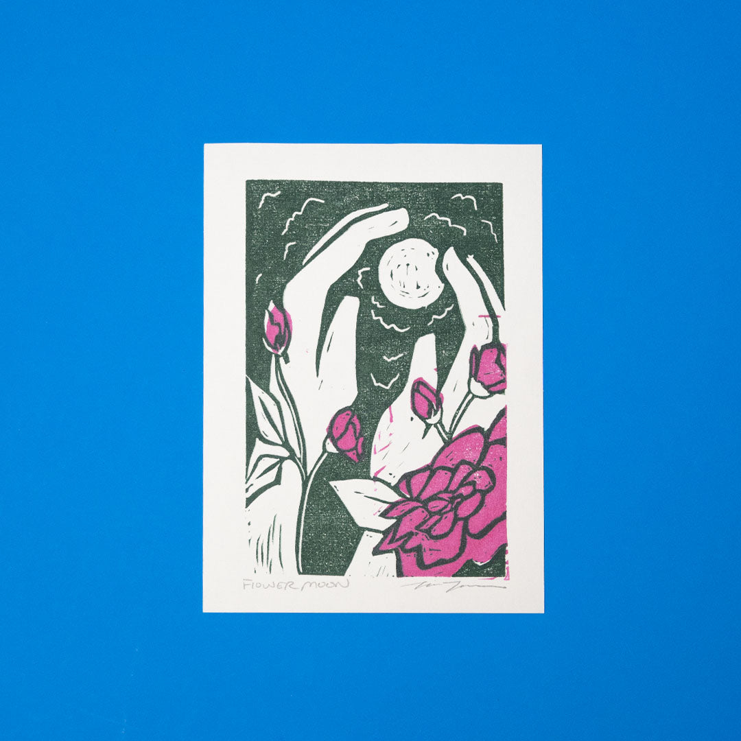 Linocut | Flower Moon