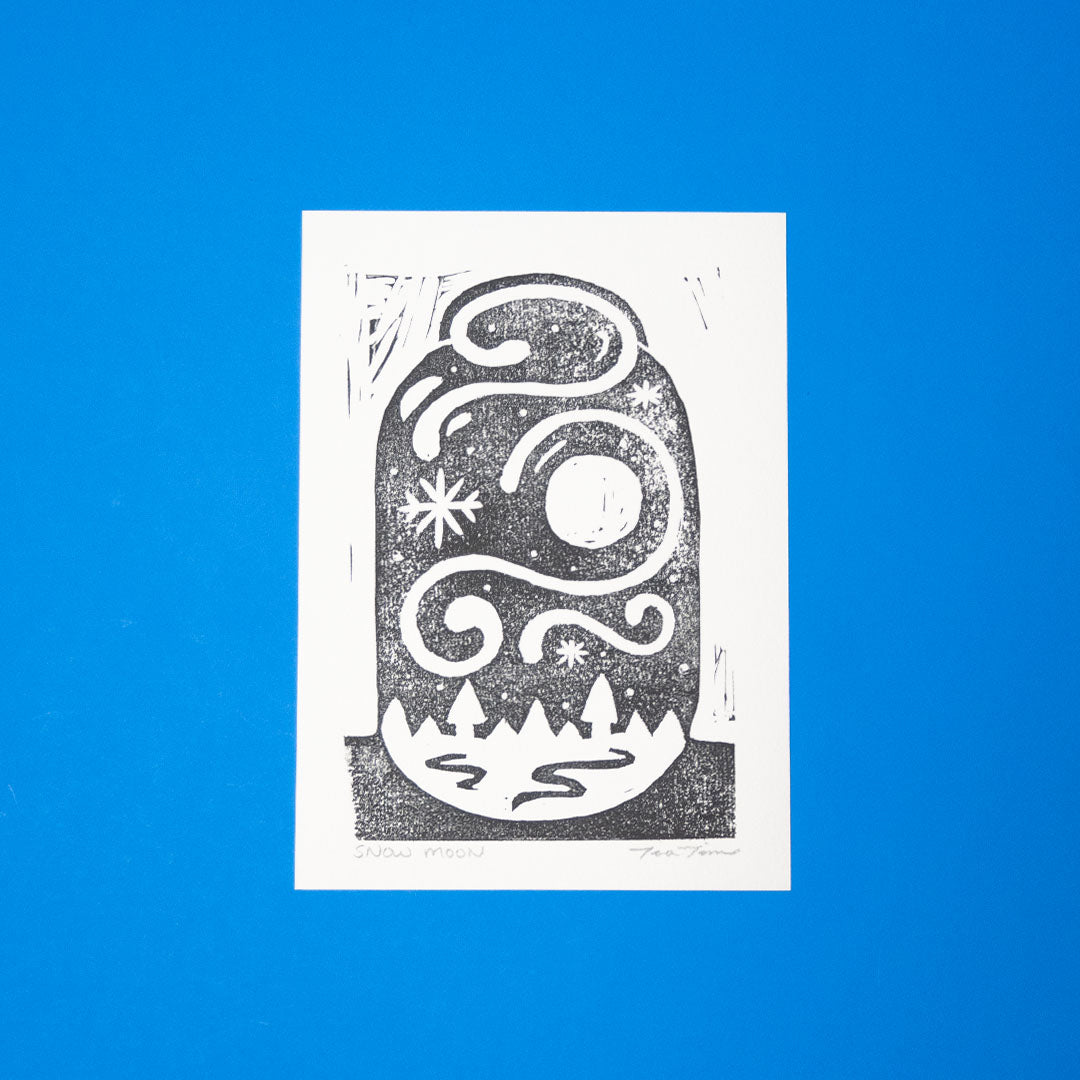 Linocut | Snow Moon