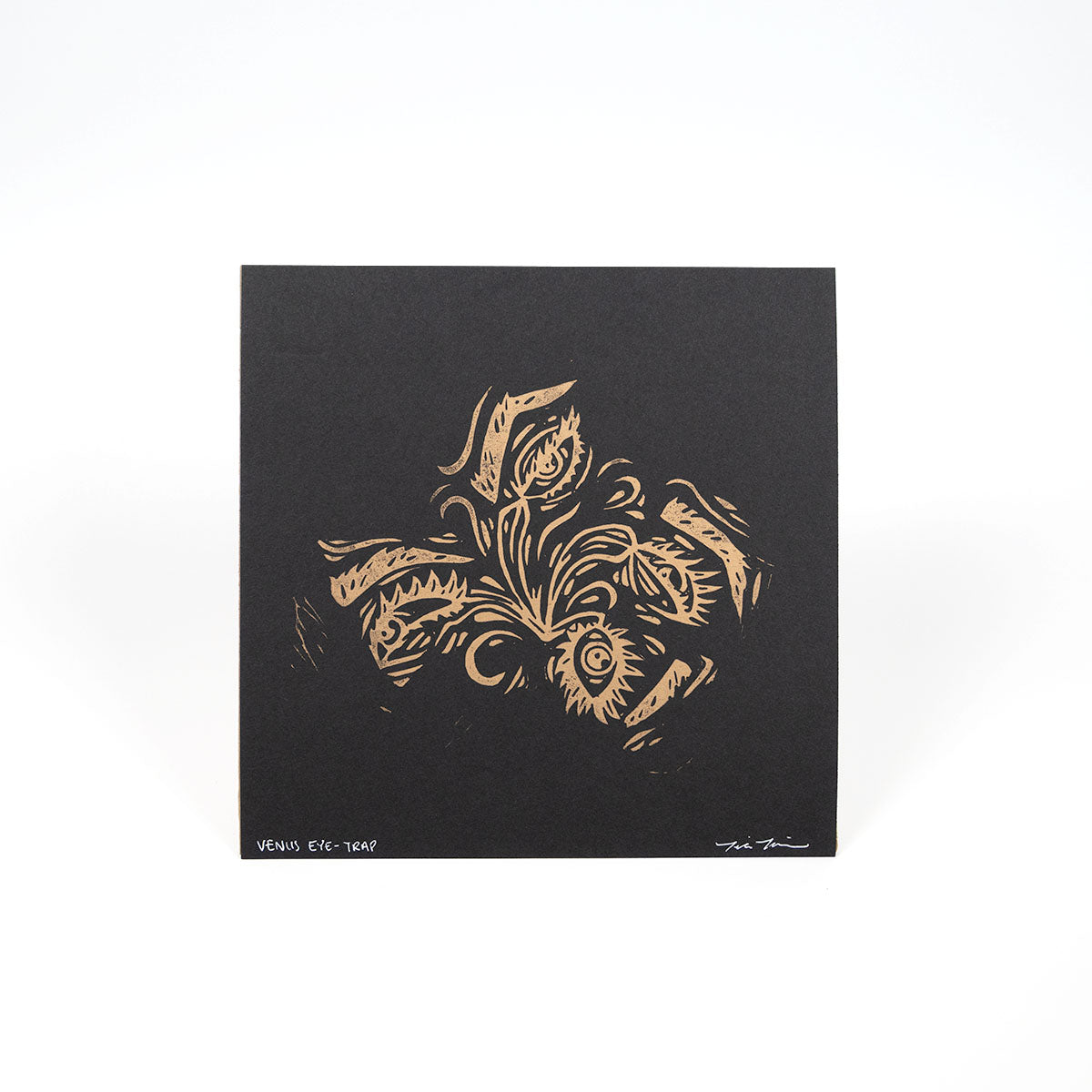 Linocut | Venus Eye Trap (Black)
