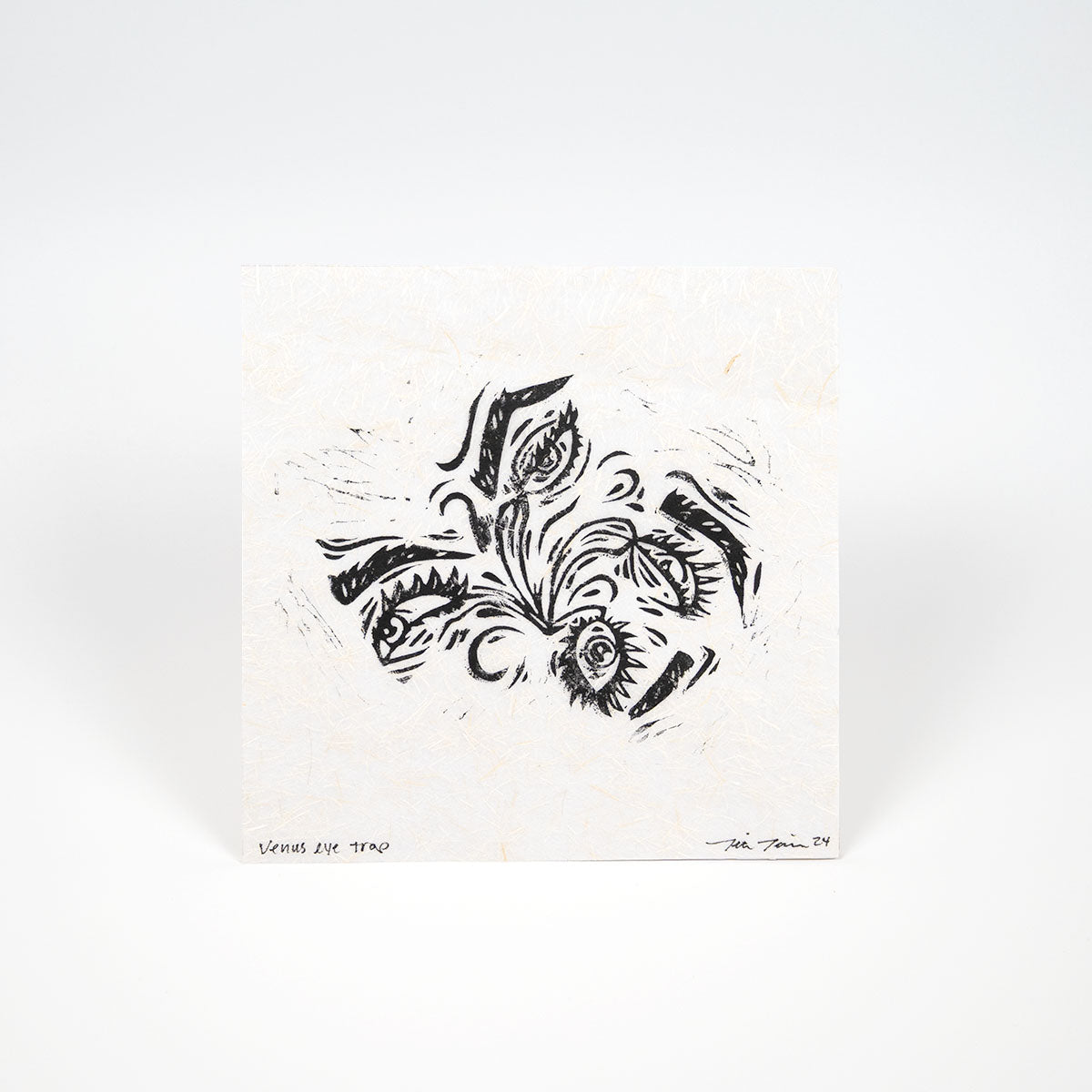 Linocut | Venus Eye Trap (Hemp)