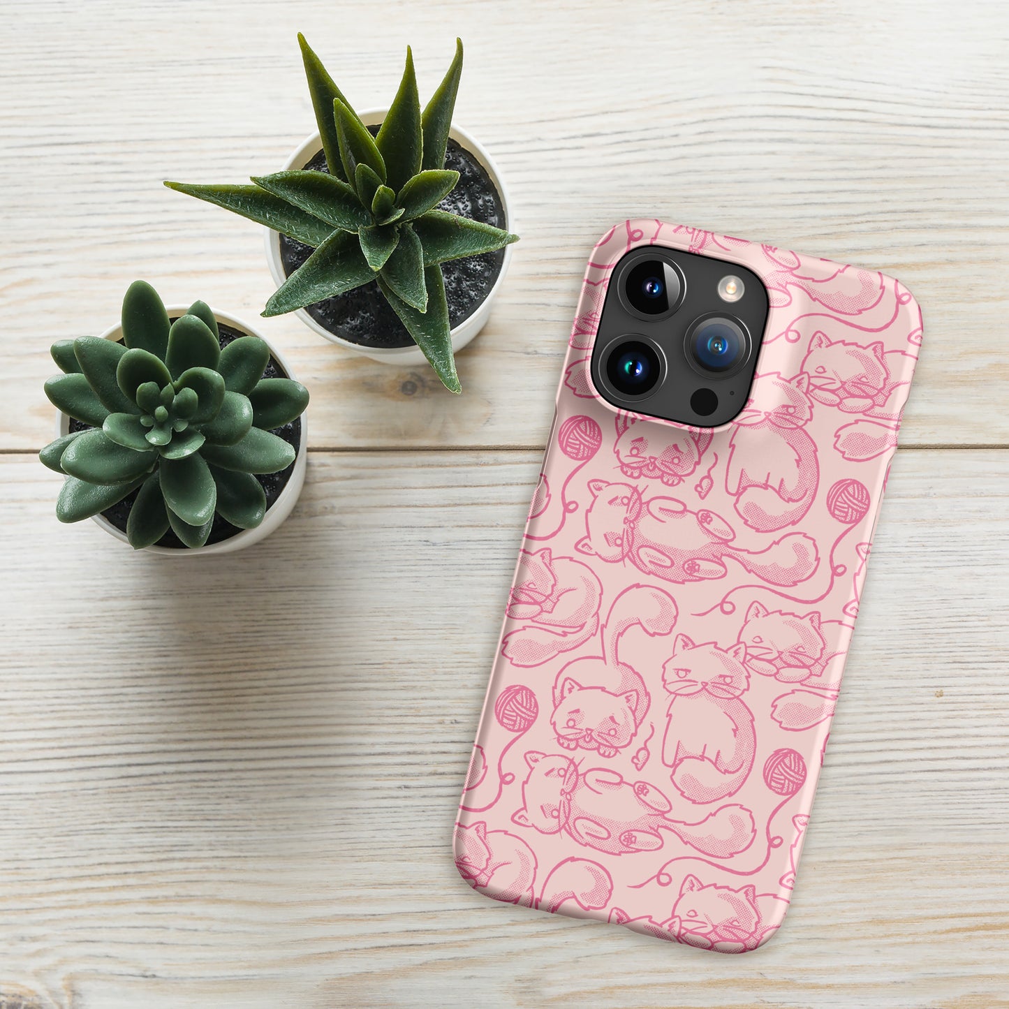 Phone Case | Pink Cat Pattern Snap for iPhone® Matte iPhone 15 Pro Max