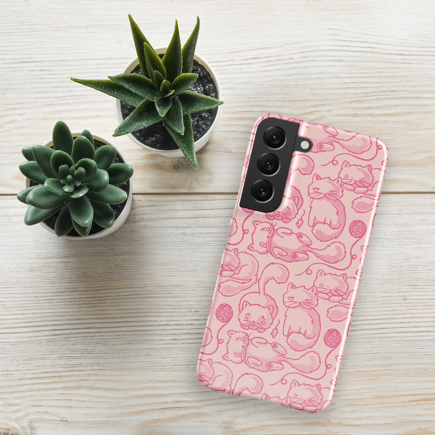 Phone Case | Kitty Heads Snap case for Samsung® Glossy Samsung Galaxy S22