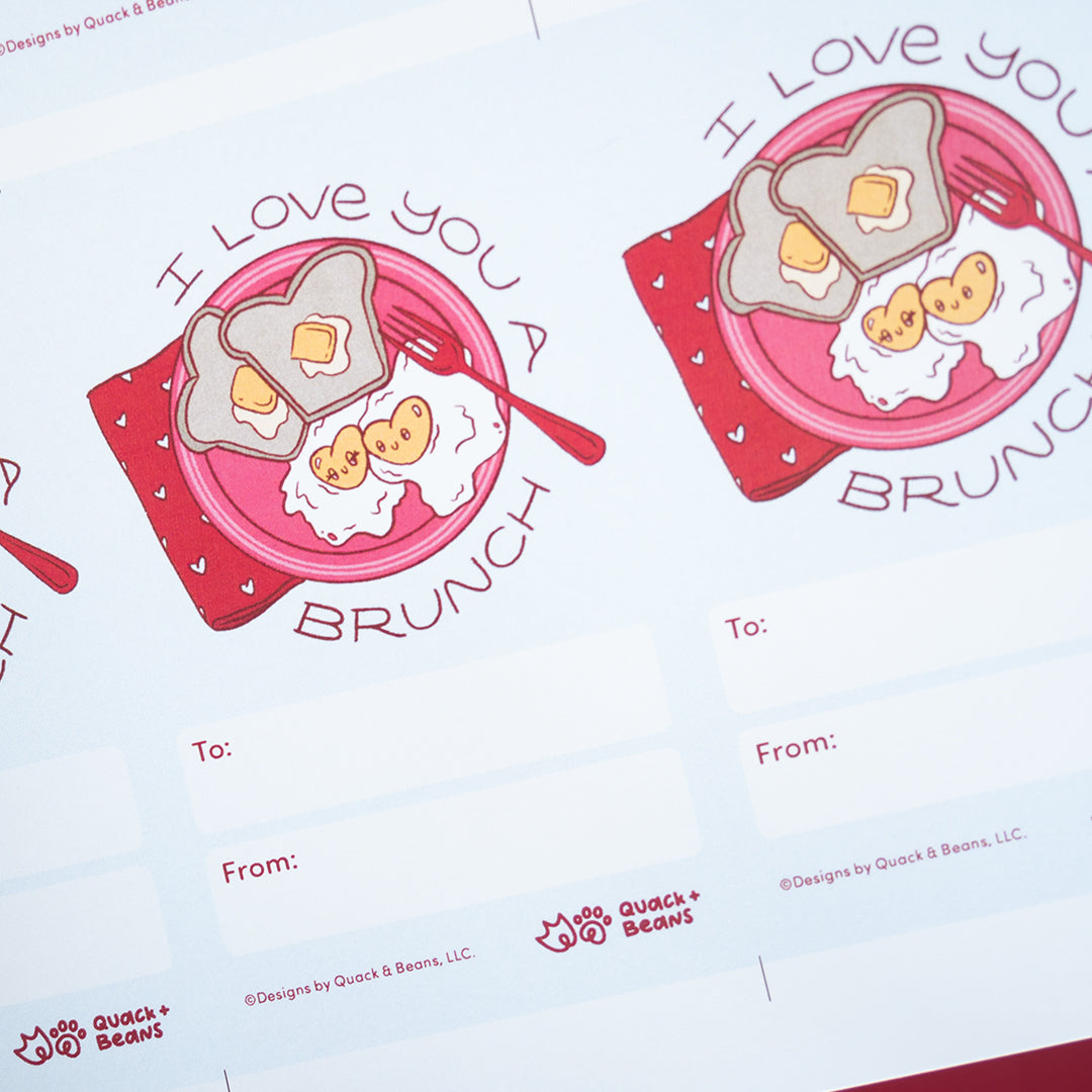 Instant Download “I Love You a Brunch”  DIY Print at Home Valentine