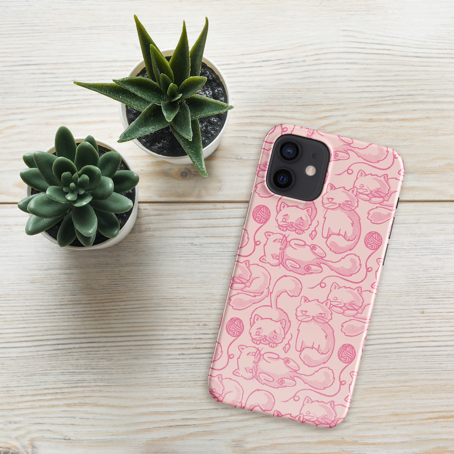 Pink Cat Pattern Snap case for iPhone®