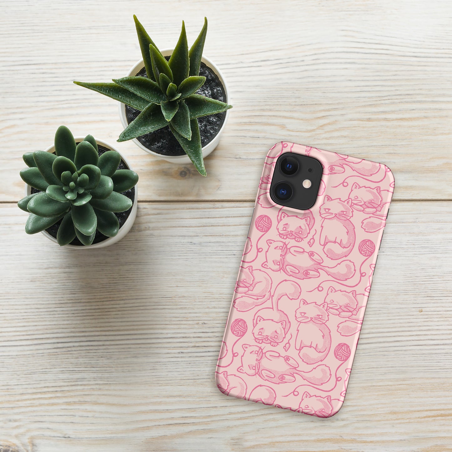 Pink Cat Pattern Snap case for iPhone®